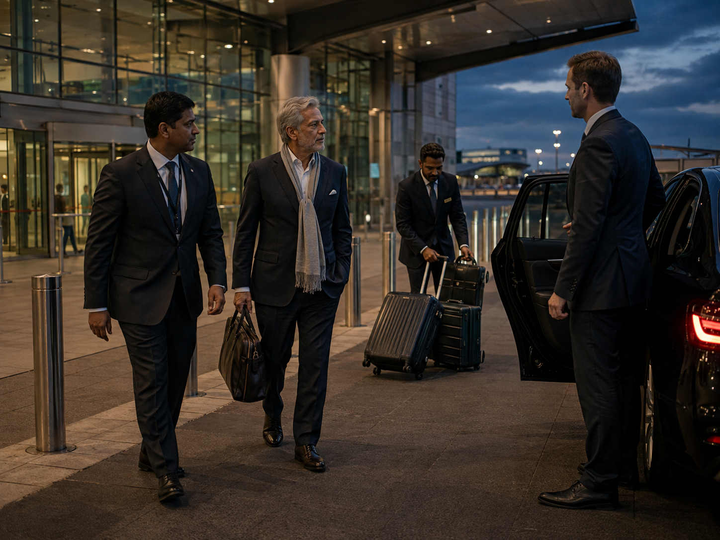 Executive guests received through coordinated local airport and vehicle operations